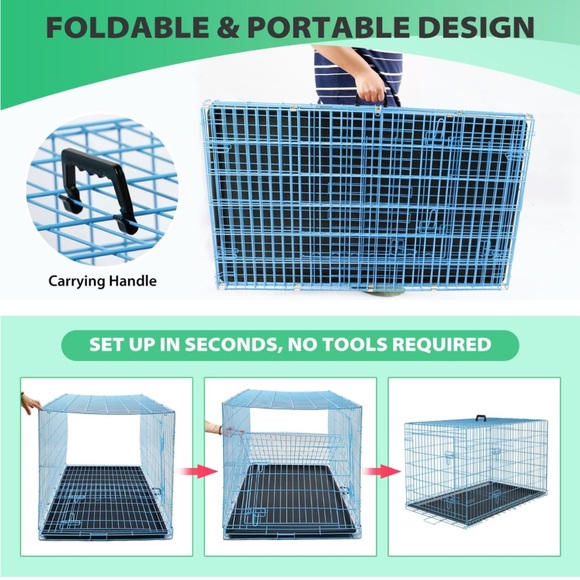 Small and medium bog or cat cage blue divider with bumpers an mat - Picture 3 of 7